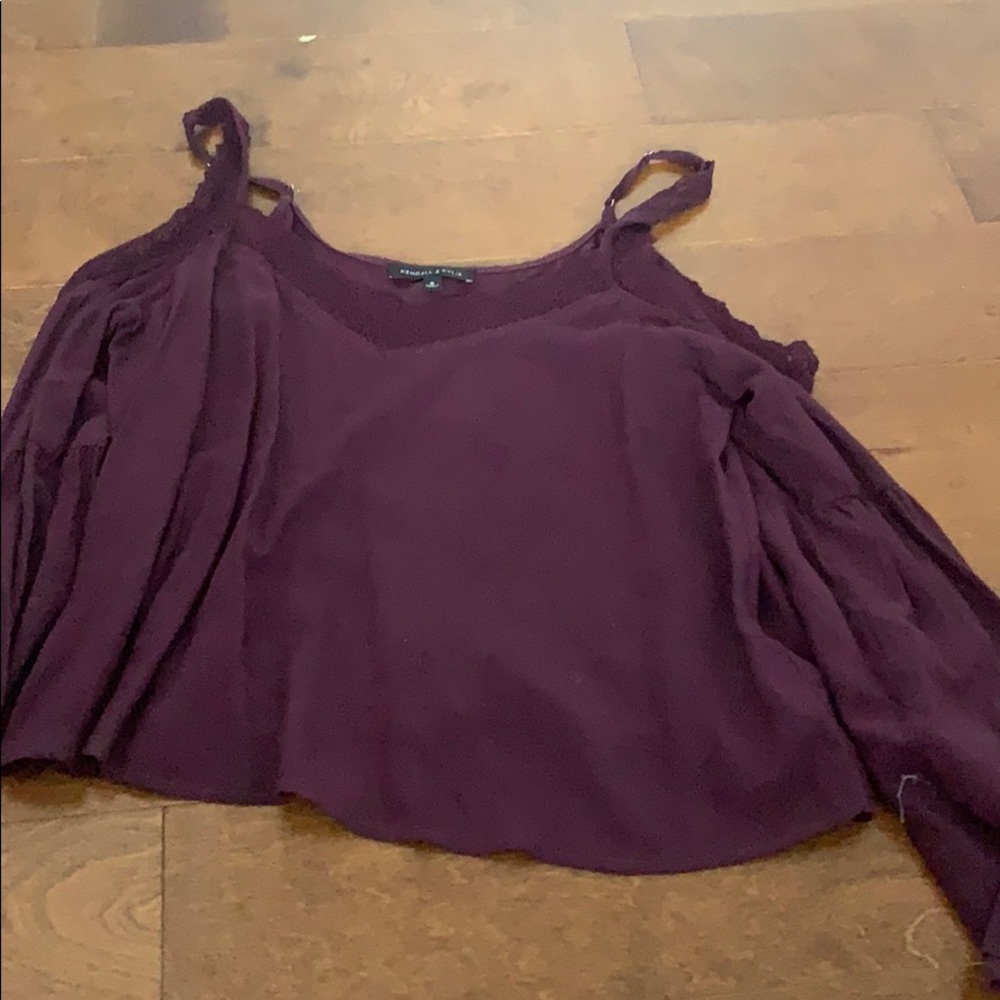 LA Hearts Burgundy off the shoulder blouse